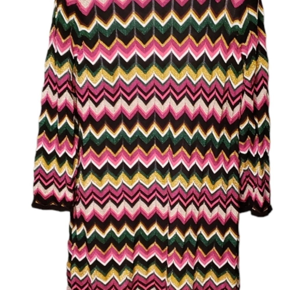 INC metallic zig zag open cardigan duster - Picture 2 of 5